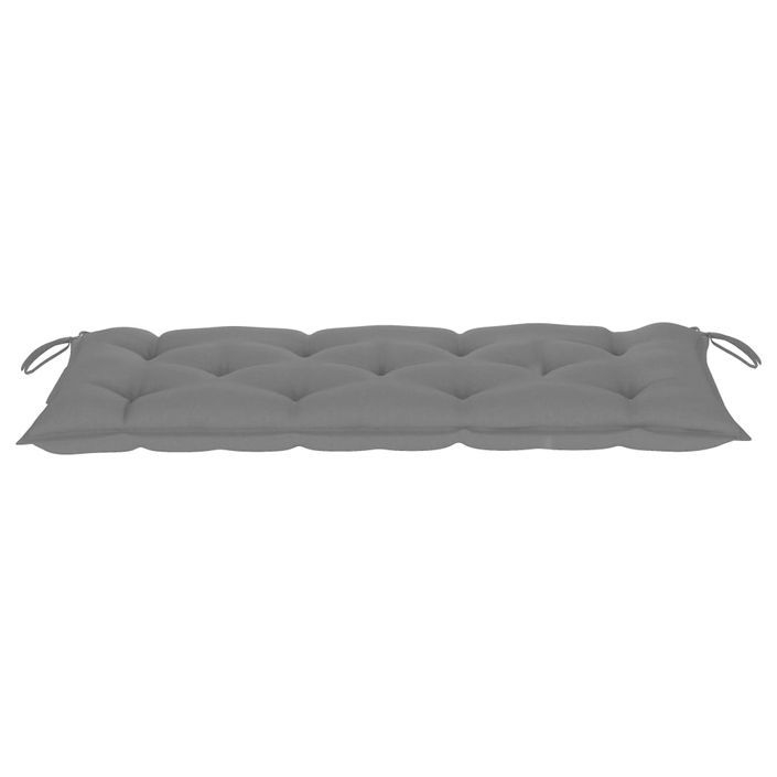 Banc de jardin 2 places avec coussin 120 cm Gris Eucalyptus - Photo n°7