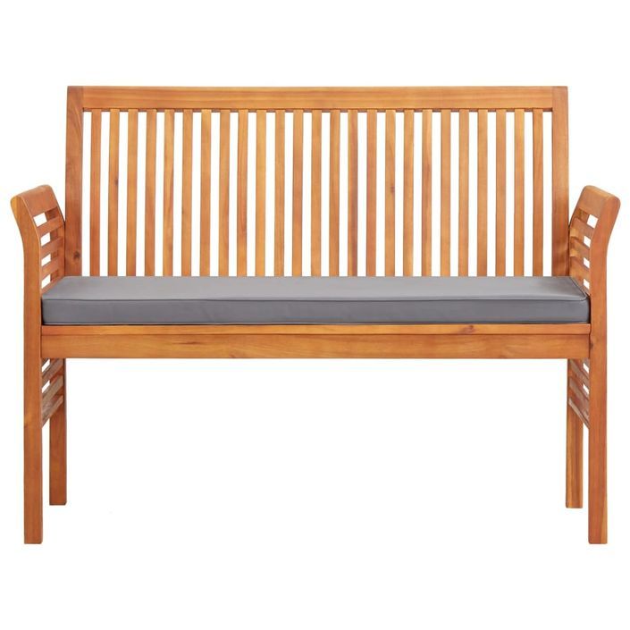 Banc de jardin 2 places avec coussin 120cm Bois d'acacia massif - Photo n°2