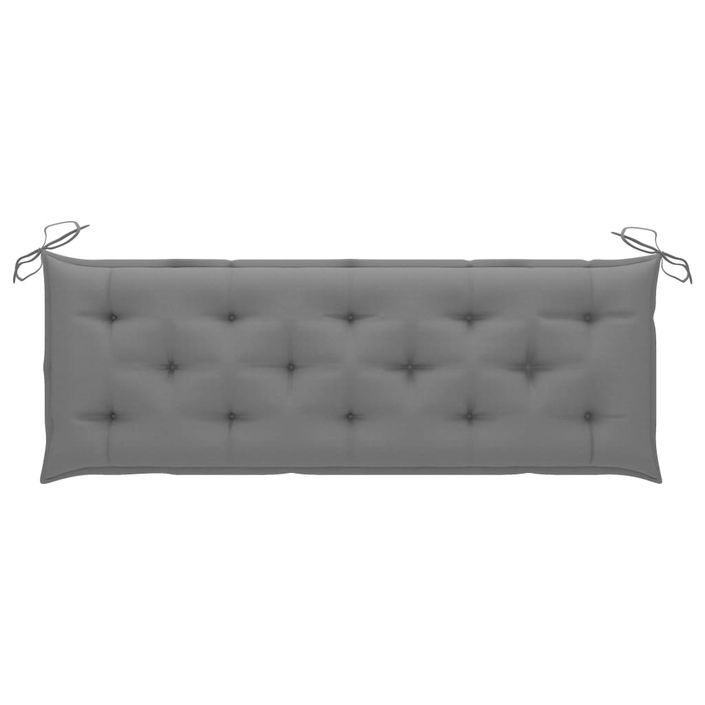 Banc de jardin 3 places avec coussin 150 cm Gris Eucalyptus - Photo n°8