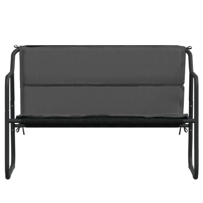 Banc de jardin à 2 places avec coussin anthracite acier - Photo n°3