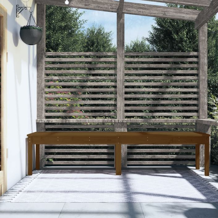 Banc de jardin à 2 places marron miel 203,5x44x45cm bois de pin - Photo n°3