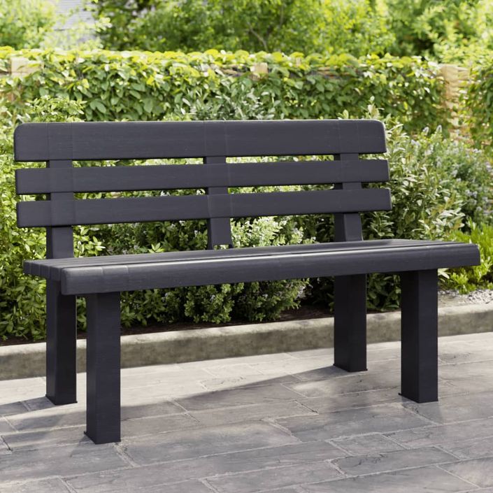 Banc de jardin anthracite 110x52x71 cm polypropylène - Photo n°1