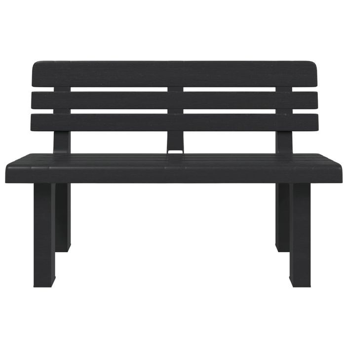 Banc de jardin anthracite 110x52x71 cm polypropylène - Photo n°4