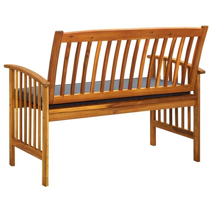 Banc de jardin avec coussin 119 cm Bois solide d'acacia - Photo n°4