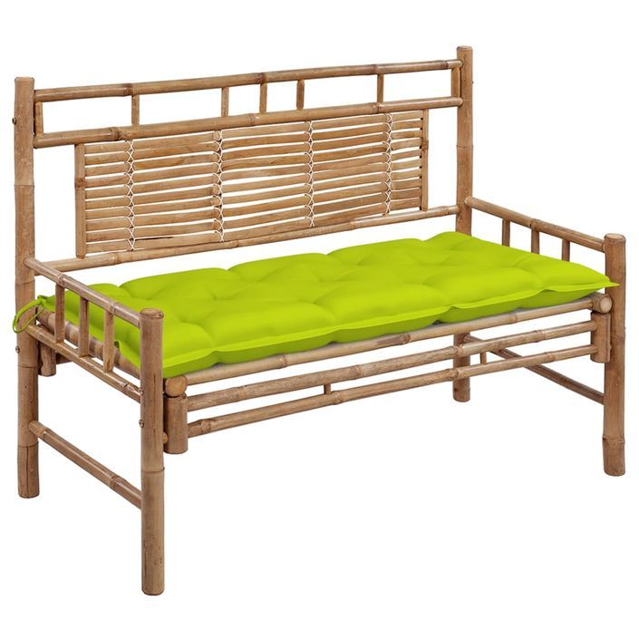 Banc de jardin avec coussin 120 cm Bambou 11 - Photo n°1