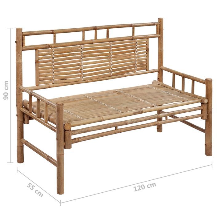 Banc de jardin avec coussin 120 cm Bambou 11 - Photo n°10