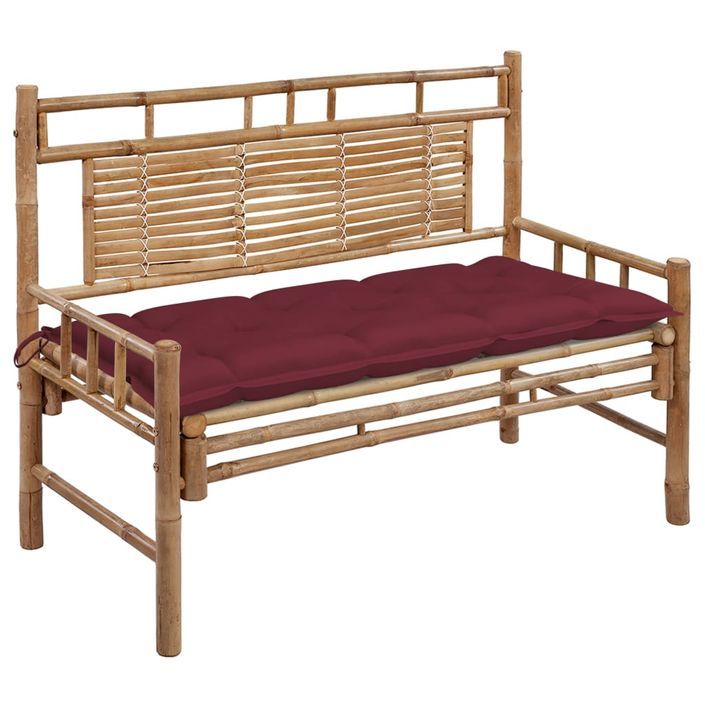 Banc de jardin avec coussin 120 cm Bambou 26 - Photo n°1