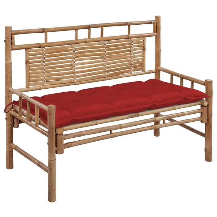 Banc de jardin avec coussin 120 cm Bambou 25 - Photo n°1