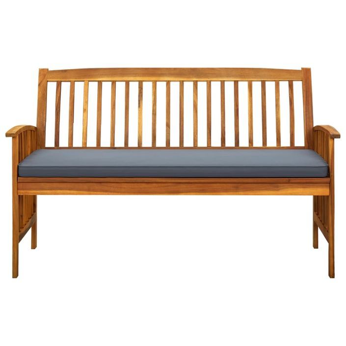 Banc de jardin avec coussin 147 cm Bois d'acacia massif - Photo n°3