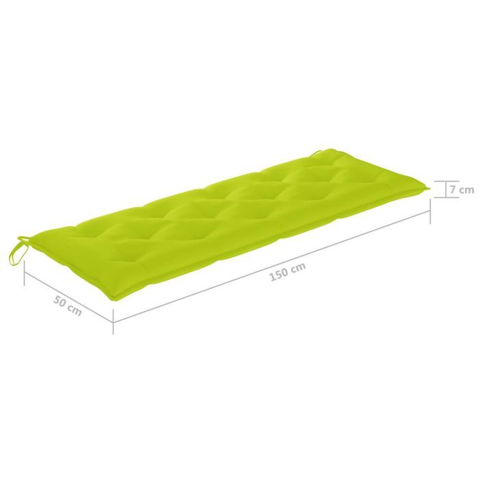 Banc de jardin avec coussin 157 cm Bois d'acacia massif 10 - Photo n°11