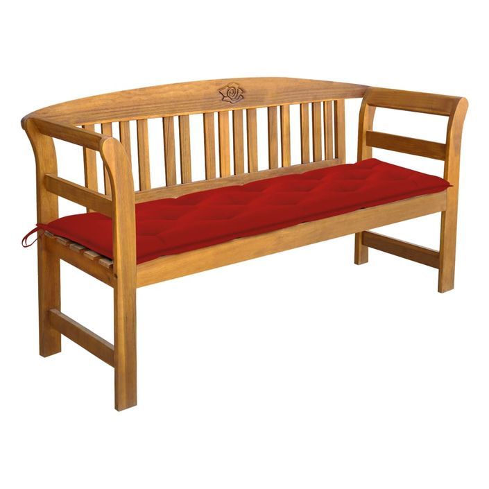 Banc de jardin avec coussin 157 cm Bois d'acacia massif 6 - Photo n°1