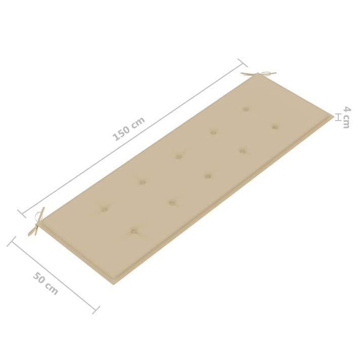 Banc de jardin avec coussin 157 cm Bois d'acacia massif 14 - Photo n°9