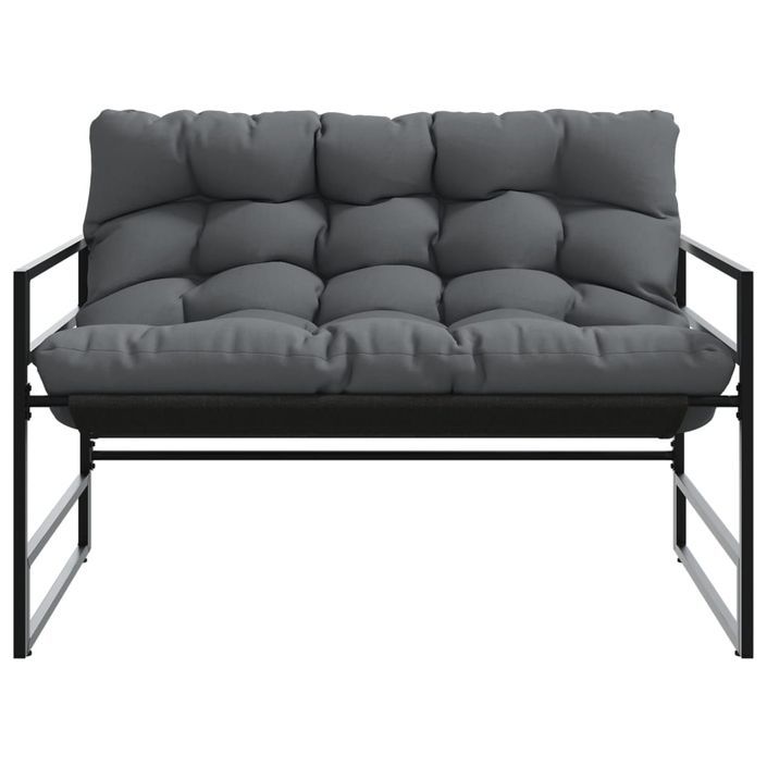 Banc de jardin avec coussin anthracite 113 cm acier - Photo n°4