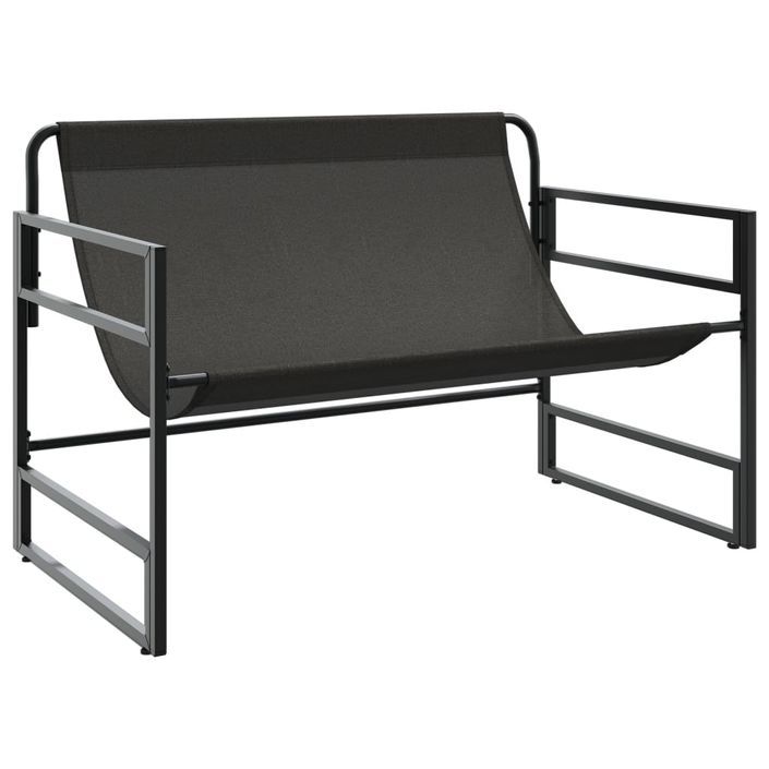 Banc de jardin avec coussin anthracite 113 cm acier - Photo n°5