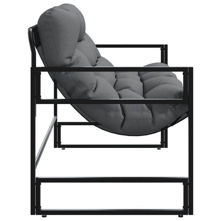 Banc de jardin avec coussin anthracite 113 cm acier - Photo n°6