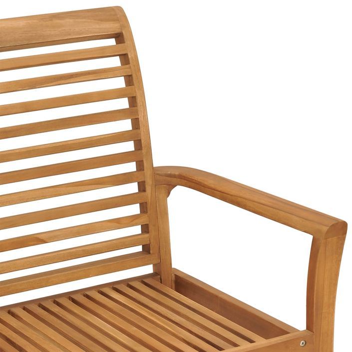 Banc de jardin avec coussin blanc crème 112 cm Bois de teck - Photo n°5