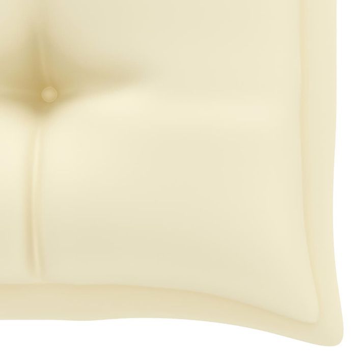 Banc de jardin avec coussin blanc crème 112 cm Bois de teck - Photo n°9