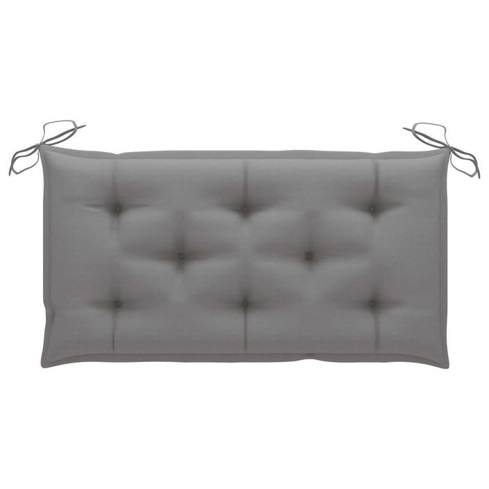 Banc de jardin avec coussin gris 112 cm Bois de teck massif - Photo n°6