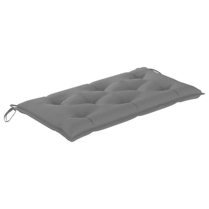 Banc de jardin avec coussin gris 112 cm Bois de teck massif - Photo n°7