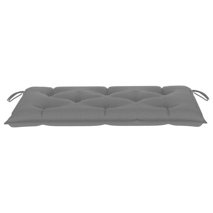 Banc de jardin avec coussin gris 112 cm Bois de teck massif - Photo n°8