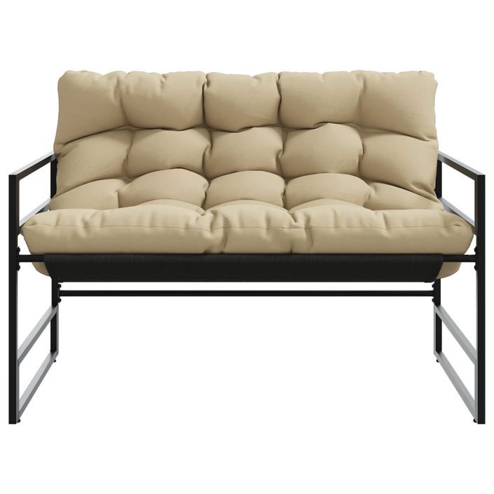 Banc de jardin avec coussin taupe 113 cm acier - Photo n°4