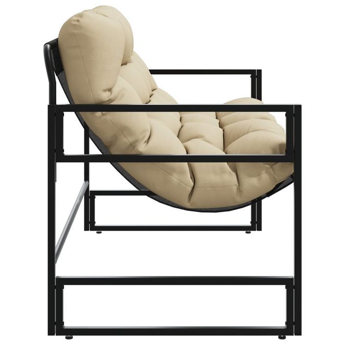 Banc de jardin avec coussin taupe 113 cm acier - Photo n°6