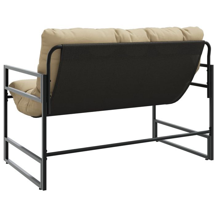 Banc de jardin avec coussin taupe 113 cm acier - Photo n°7