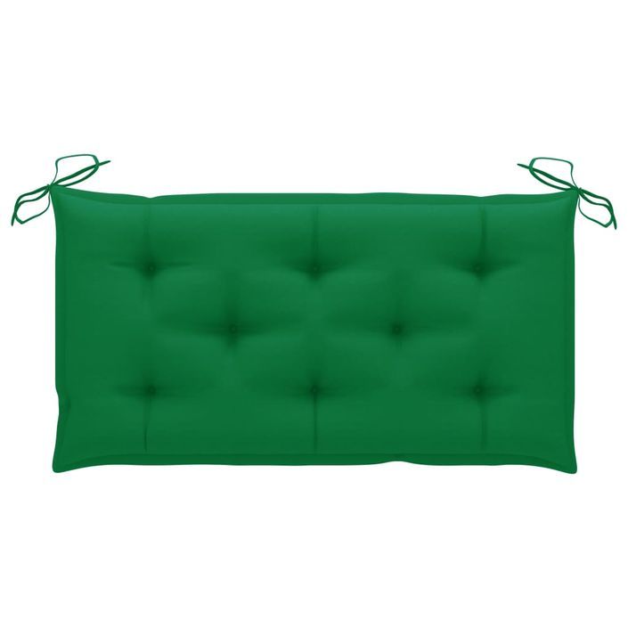 Banc de jardin avec coussin vert 112 cm Bois de teck massif 2 - Photo n°6