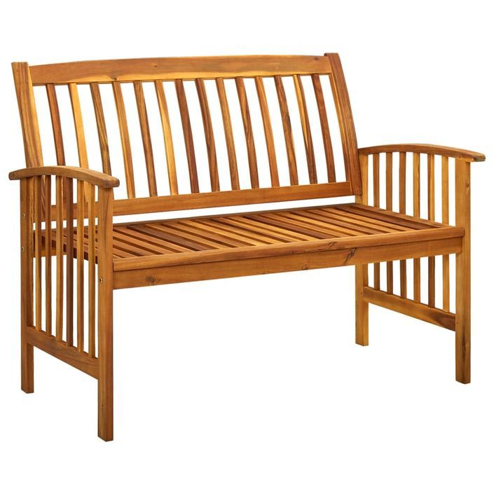 Banc de jardin avec coussins 119 cm Bois solide d'acacia - Photo n°4