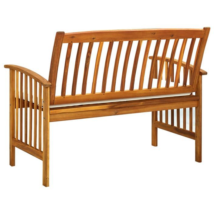 Banc de jardin avec coussins 119 cm Bois solide d'acacia - Photo n°5