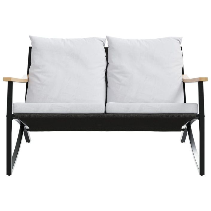 Banc de jardin avec coussins 120 cm noir acier - Photo n°4