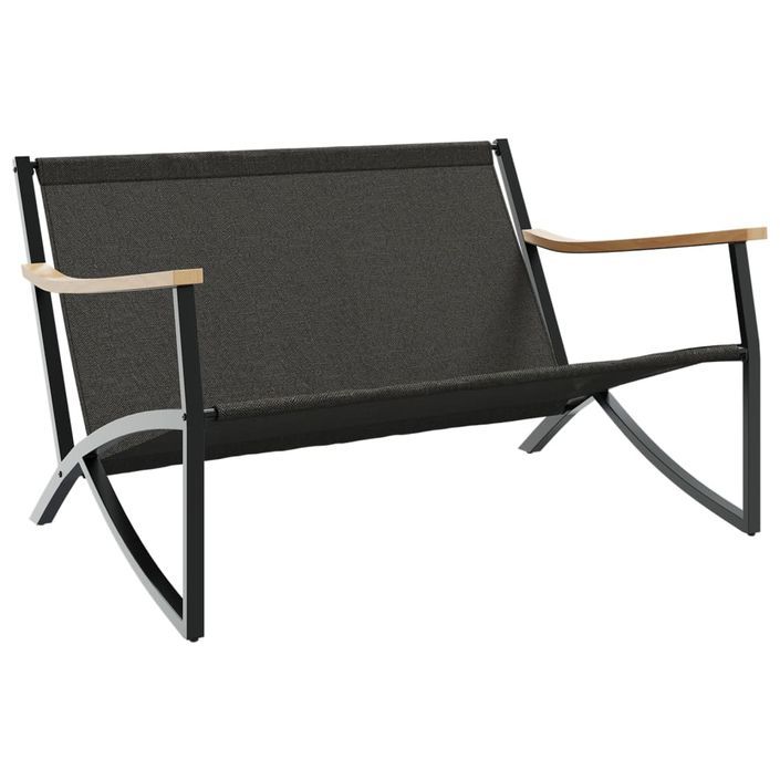 Banc de jardin avec coussins 120 cm noir acier - Photo n°5