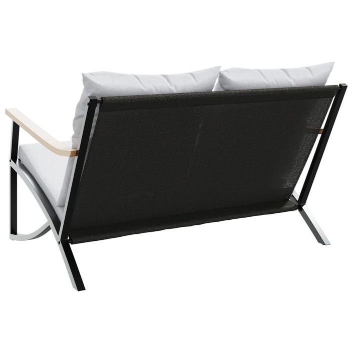 Banc de jardin avec coussins 120 cm noir acier - Photo n°7