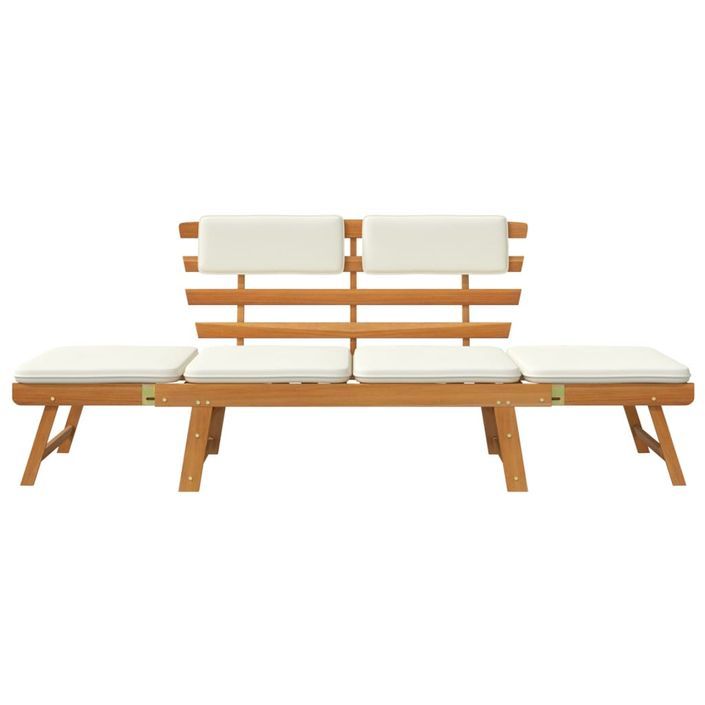 Banc de jardin avec coussins 2-en-1 190 cm Bois d'acacia massif - Photo n°5