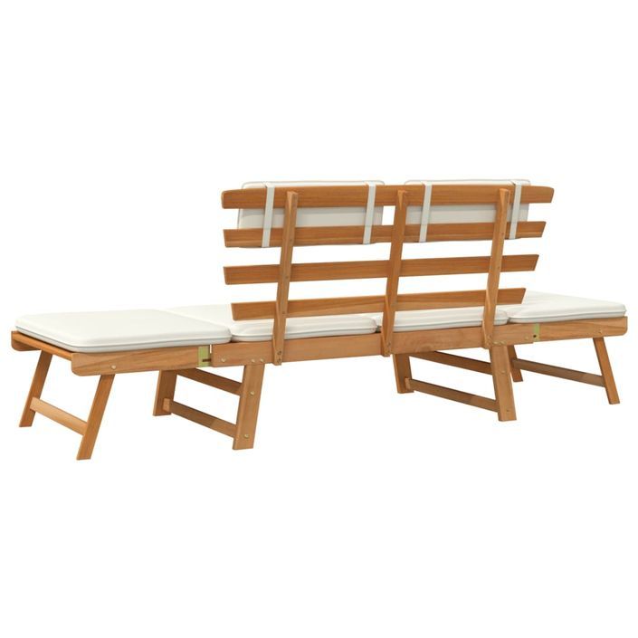 Banc de jardin avec coussins 2-en-1 190 cm Bois d'acacia massif - Photo n°7