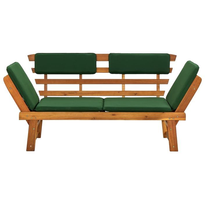 Banc de jardin avec coussins 2-en-1 190 cm Bois solide d'acacia - Photo n°4