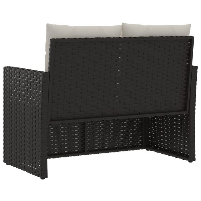 Banc de jardin avec coussins Noir 105 cm Résine tressée - Photo n°6