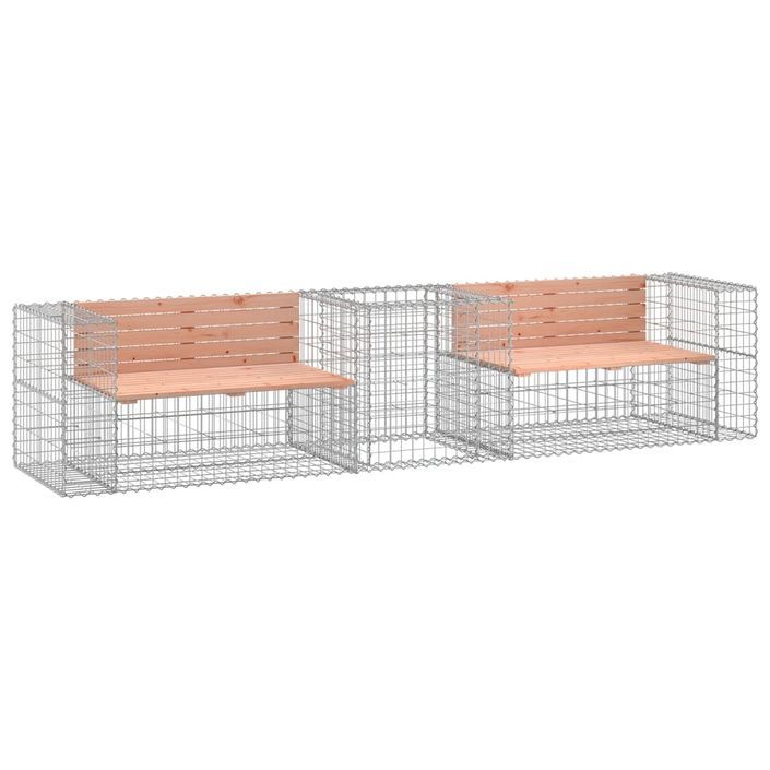 Banc de jardin avec panier en gabion bois massif de douglas - Photo n°1