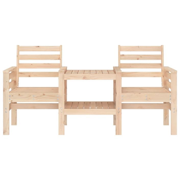 Banc de jardin avec table 2 places bois de pin massif - Photo n°3