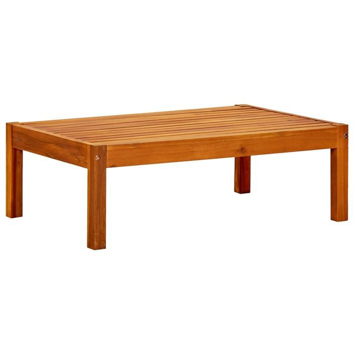 Banc de jardin avec table et repose-pieds Bois d'acacia solide 2 - Photo n°4