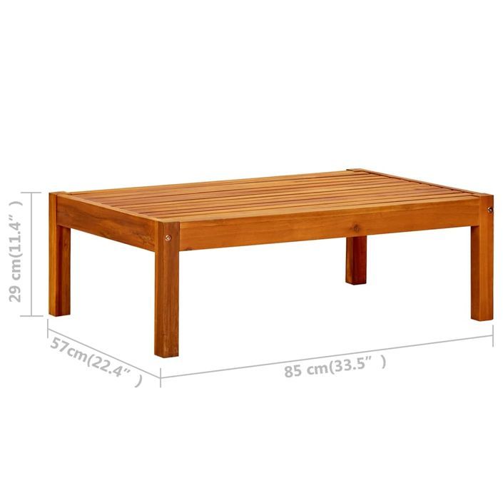 Banc de jardin avec table et repose-pieds Bois d'acacia solide 2 - Photo n°11