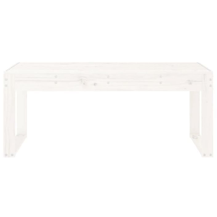 Banc de jardin blanc 110x38x45 cm bois massif de pin - Photo n°3