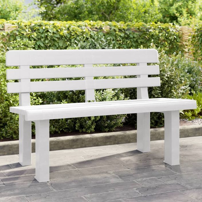 Banc de jardin blanc 110x52x71 cm polypropylène - Photo n°1