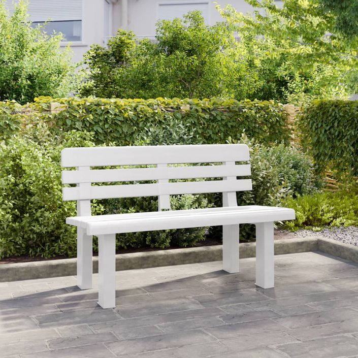 Banc de jardin blanc 110x52x71 cm polypropylène - Photo n°3