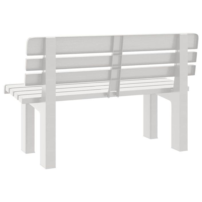 Banc de jardin blanc 110x52x71 cm polypropylène - Photo n°6