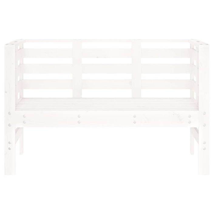 Banc de jardin blanc 111,5x53x71 cm bois massif de pin - Photo n°4