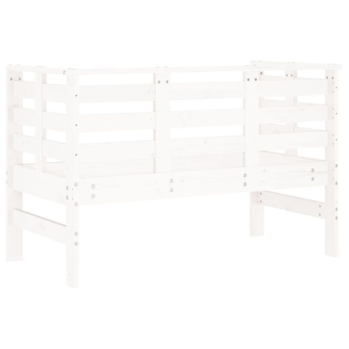 Banc de jardin blanc 111,5x53x71 cm bois massif de pin - Photo n°6