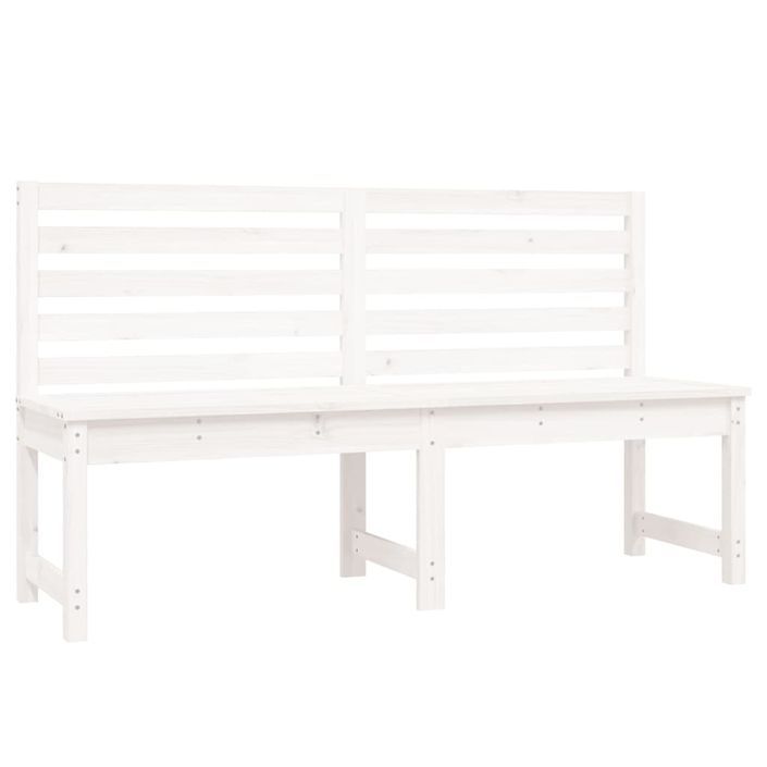 Banc de jardin blanc 157,5 cm bois massif de pin - Photo n°1