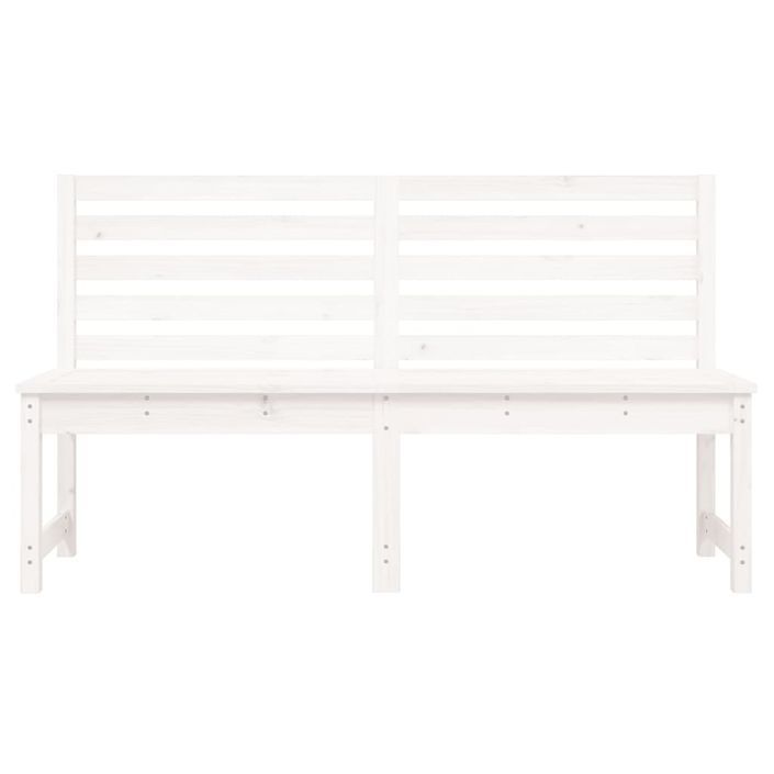 Banc de jardin blanc 157,5 cm bois massif de pin - Photo n°4