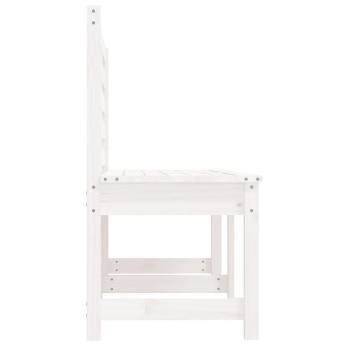 Banc de jardin blanc 157,5 cm bois massif de pin - Photo n°5